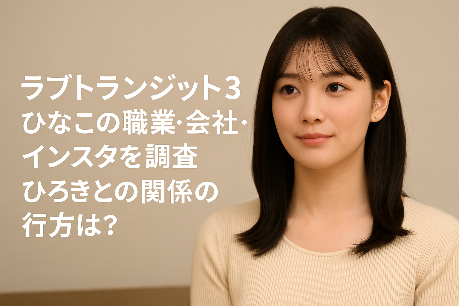 「ラブトランジット3」ひなこの職業や会社は？インスタとひろきとの関係の行方を徹底調査！